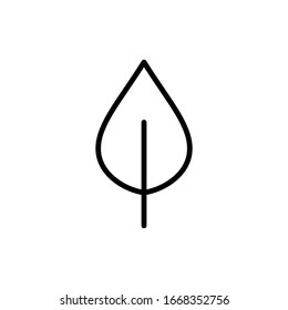 Line, outline leaf, leaf isolated on white background. Floral element, botanical icon EPS Vector