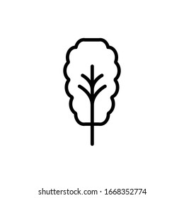 Línea, hoja de contorno, hoja aislada en fondo blanco. Elemento floral, icono botánico Vector EPS