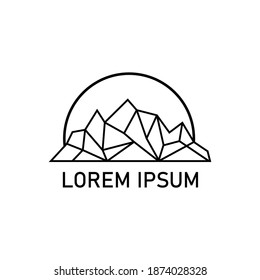 Linienumrandung Logo-Design Vektorgrafik-Symbol