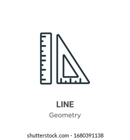 Line outline vector icon. Thin line black line icon, flat vector simple element illustration from editable geometry concept isolated stroke on white background