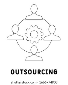 Line Outsourcing icon. Simple element illustration. Outsourcing symbol design from HR collection. Can be used in web and mobile.