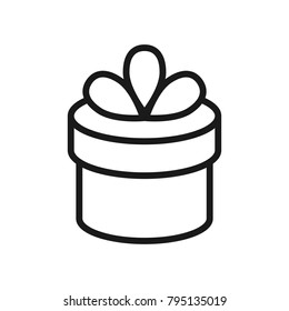 line oval gift box icon