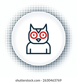 Line Owl bird icon isolated on white background. Animal symbol. Colorful outline concept. Vector