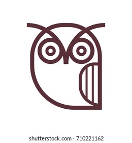 Line owl icon. Vector illustration.