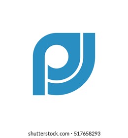 Line P letter initial logo design