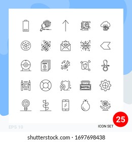 Line Pack of 25 Universal Symbols of reading; seo; research; search; case study Editable Vector Design Elements