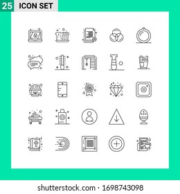 Line Pack mit 25 universellen Symbolen für Möbel; Web; löschen; Farbe; Design-Elemente für bearbeitbare Vektorillustrationen ablehnen