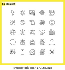 Line Pack of 25 Universal Symbols of target; pencil; emergency; goal; sync Editable Vector Design Elements