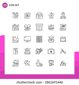 Line Pack of 25 Universal Symbols of builder; valentine's day; bag; romance; fountain Editable Vector Design Elements