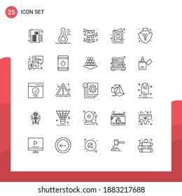Line Pack of 25 Universal Symbols of gem; kid; flag; invitation; child Editable Vector Design Elements