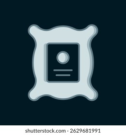 Paquete de línea lleno de semillas de un icono de planta específica aislado sobre fondo negro. Estilo de contorno relleno plano con sombra. Vector