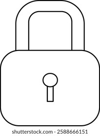 line padlock icon vector illustration