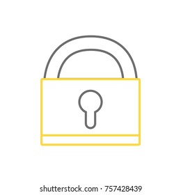 line padlock object symbol to security protection