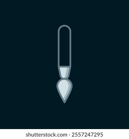 Line Paint brush icon isolated on black background. Flat filled outline style with shadow. Vector