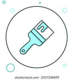 Line Paint brush icon isolated on white background. Colorful outline concept. Vector