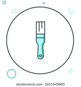 Line Paint brush icon isolated on white background. Colorful outline concept. Vector