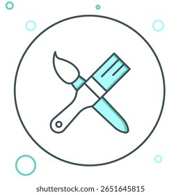 Line Paint brush icon isolated on white background. Colorful outline concept. Vector
