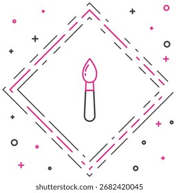 Linha Pinta ícone pincel isolado em fundo branco. Conceito de contorno colorido. Ilustração de vetor