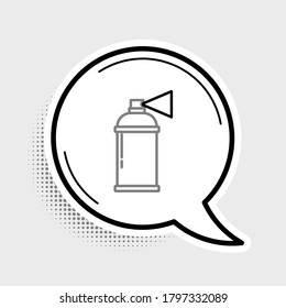 El spray de pintura de línea puede aislarse en el fondo gris. Concepto de esquema colorido. Vector