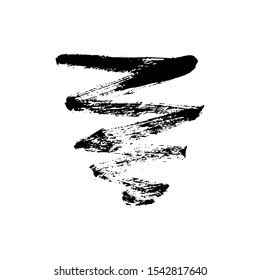 Line paint with texture drawn with brush, sloppy brush stroke. Vector illustration. Design element. Can be used for web, banners, greeting cards, leaflets, posters, for design clothing, tableware.