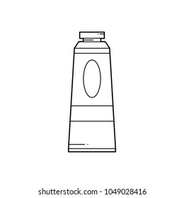 Line paint tube professional artist icon vector illustration