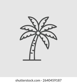 line palm tree icon design