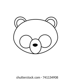 line panda head wild cute animal