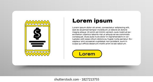 Line Paper check and financial check icon isolated on white background. Paper print check, shop receipt or bill. Colorful outline concept. Vector