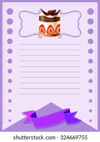 Line paper design with cake illustration