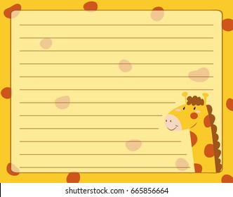 Line paper design with giraffe illustration