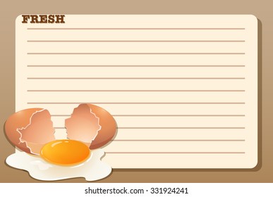 Line paper design with raw egg illustration