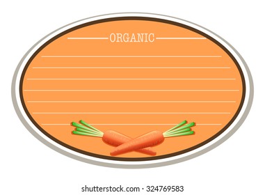 Line paper with fresh carrot illustration