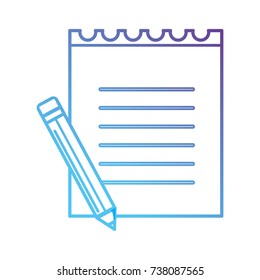 line paper notebook with pencil tool