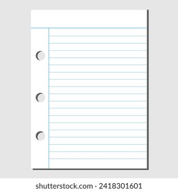 Line Paper on grey Background Vector Design.