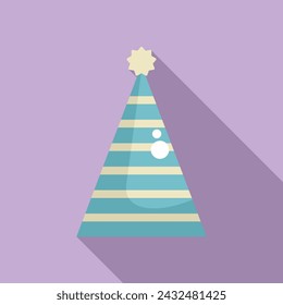 Line party hat icon flat vector. Festive celebration. Covering head