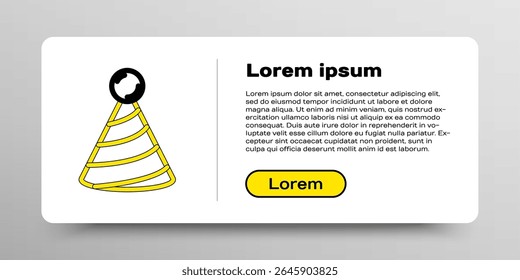 Line Party hat icon isolated on white background. Birthday hat. Colorful outline concept. Vector