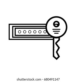 line password key to sacurity and protection symbol