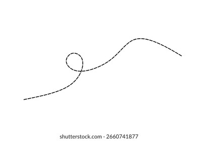 Icono de Vector de ruta de línea del avión.