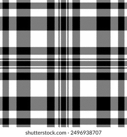 Line pattern background textile, business vector seamless check. Room texture fabric plaid tartan in white and black colors palette.