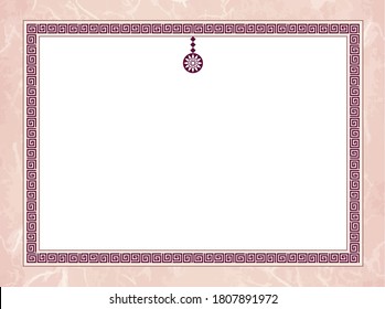 Line pattern border on abstract background