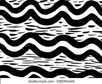 Line pattern. Brush. Watercolor. Grunge background.