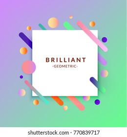 Line pattern design with geometric colorful flat background. Trendy gradient lines and circles material design style. Vector Illustration template for posters, book cover, design album, placards.