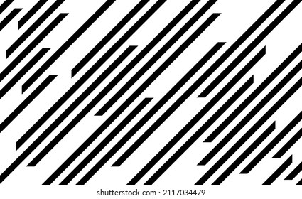 Line pattern with diagonal stripes. Vector oblique black and white abstract background. Design of graphic seamless geometric texture. Straight modern edgy parallel strips.Vertical fashion retro square