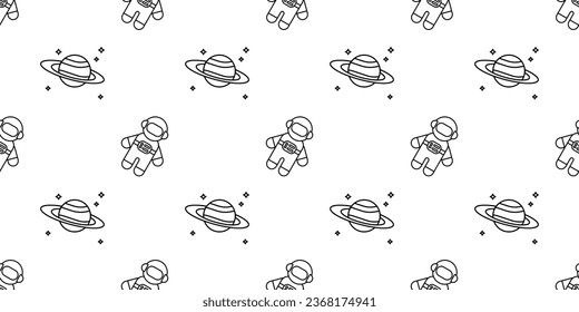 Dibujo de patrones de línea de astronauta y planeta