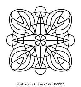 line pattern from east asia, suitable for printing or can be colored at will