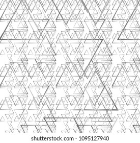 Line pattern of geometric drawing in white blackground. Seamless vector background. Modern monochrome texture. Vector illustration.