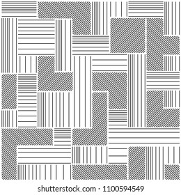 Line pattern of geometric drawings in white background. Seamless vector background. Modern monochrome texture. Parallel lines.