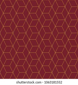 Line pattern gold on red background