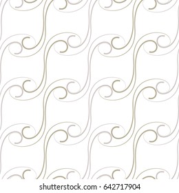 Line pattern grid, curve, seamless vector background.