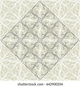 Line pattern grid, curve, seamless vector background.